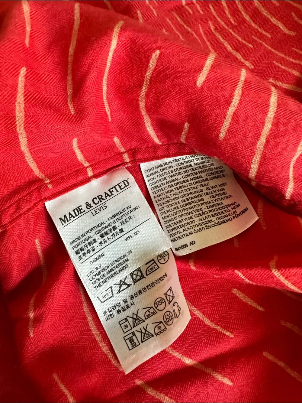 Levi's MADE & CRAFTED Button-Up Shirt with Cream Dash Pattern
